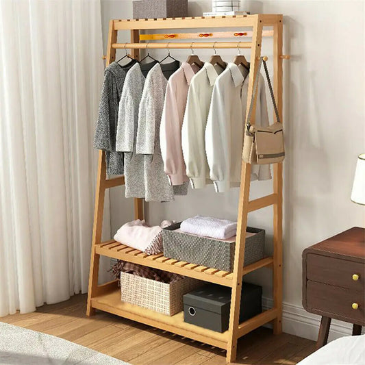 Bamboo clothes rack